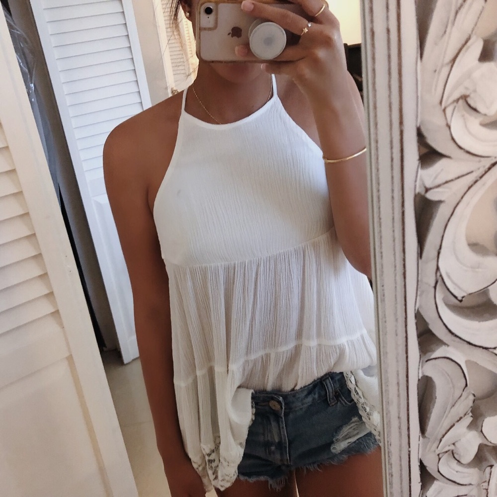 White lace shirt
